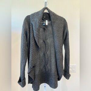 a.n.a Charcoal Cable Knit Women's Cardigan